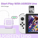Cargador Robot GAN 65W 1 USB-A + 2 USB-C PURPURA CD361