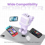 Cargador Robot GAN 65W 1 USB-A + 2 USB-C PURPURA CD361