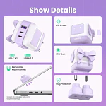 Cargador Robot GAN 65W 1 USB-A + 2 USB-C PURPURA CD361