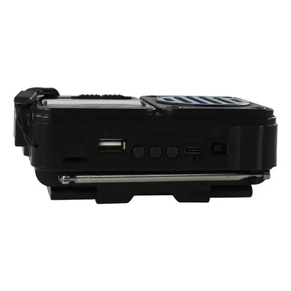 Radio Solar Bluetooth 8 Bandas Tecnolab Tl847bl Negro Con Detalles Azules