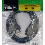 Cable Poder Trebol Para Cargadores De Notebook Reforzado Color Negro