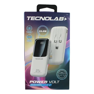 Powerbank Tecnolab 15000mah 22,5w Incluye 4 Cables,