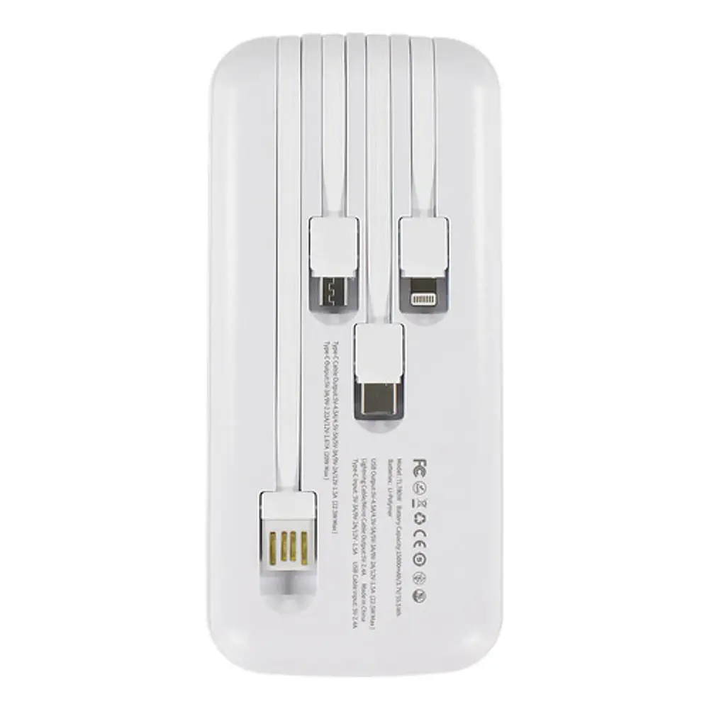 Powerbank Tecnolab 15000mah 22,5w Incluye 4 Cables,