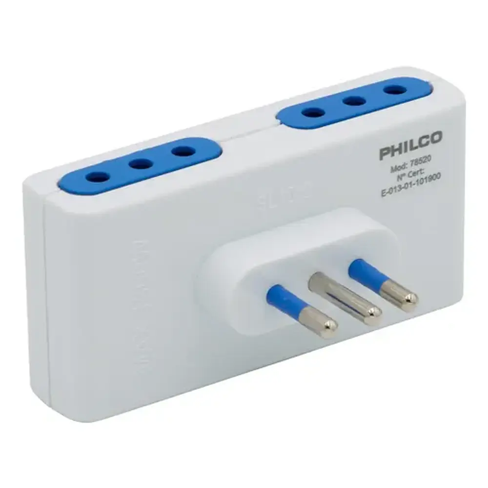 Enchufe Cuádruple 2p + T 10a 250v, Blanco, Philco Color Blanco