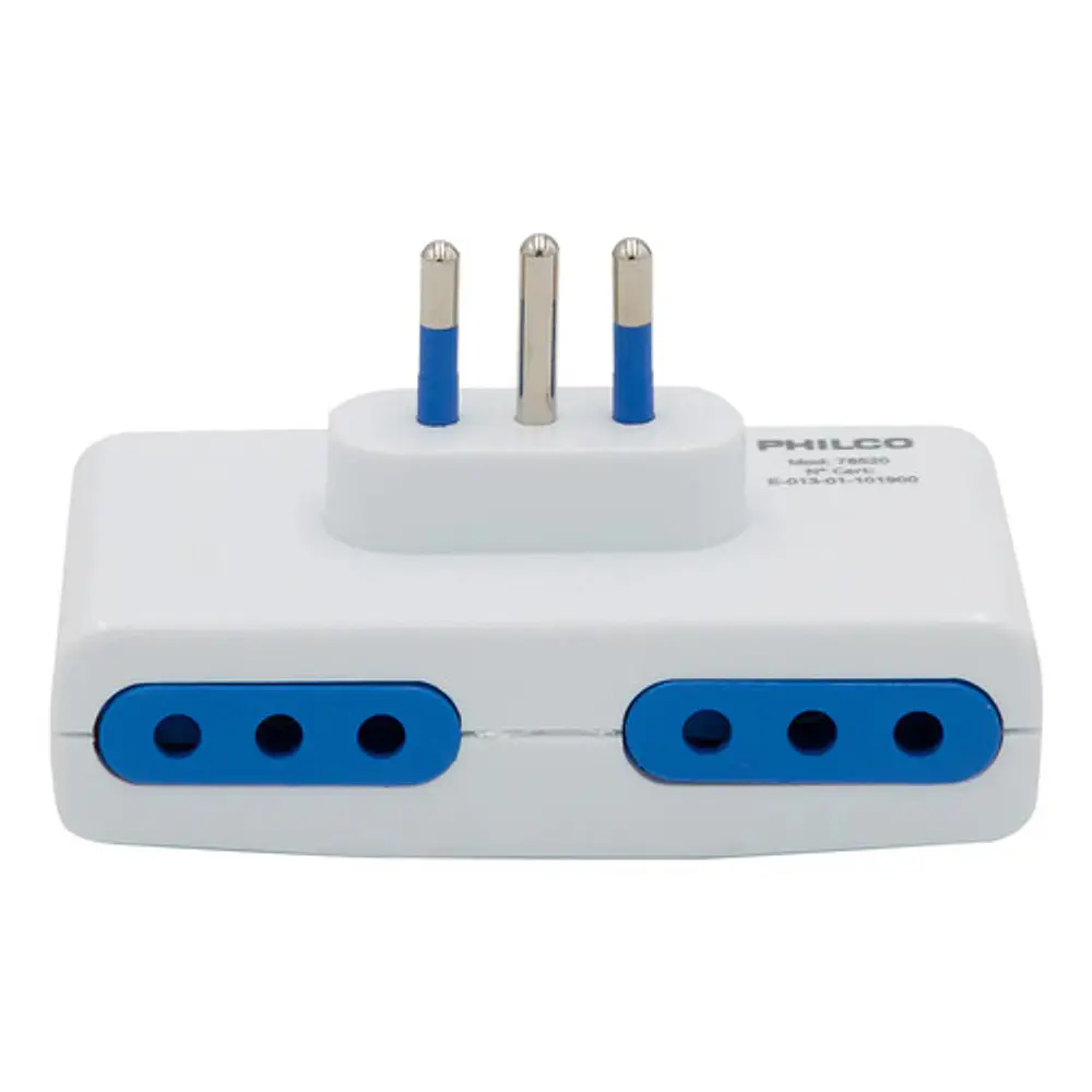 Enchufe Cuádruple 2p + T 10a 250v, Blanco, Philco Color Blanco