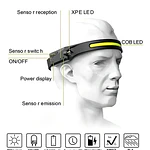 Linterna de cabeza LED recargable YT200 con sensor