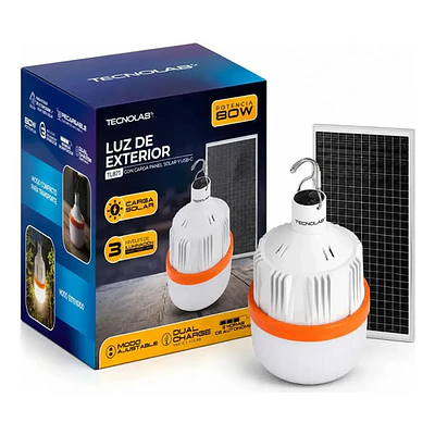 Lámpara Foco Led Exterior Panel Solar 80w Tecnolab Tl871
