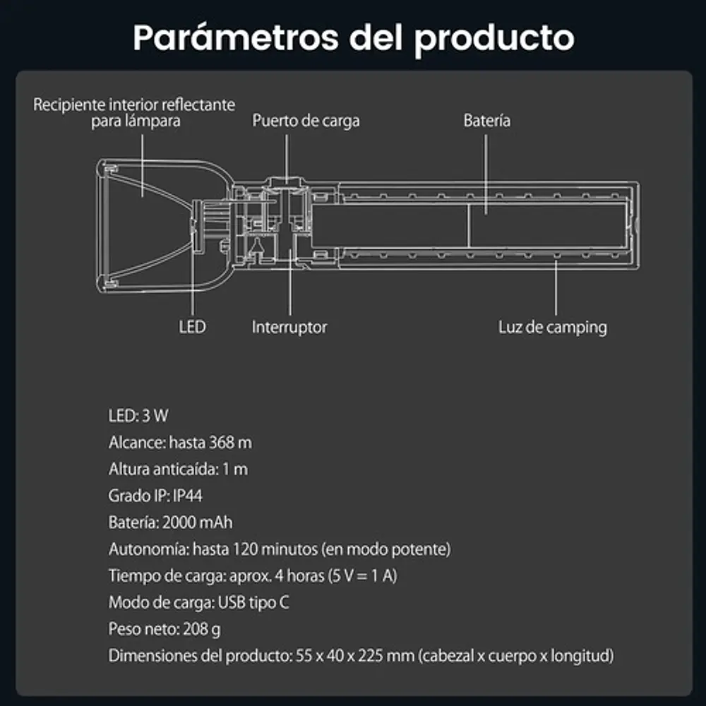 Linterna LED recargable Philips SFL1183