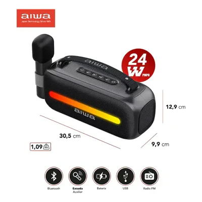 Parlante Bluetooth Aiwa AWS-S40BT con micrófono