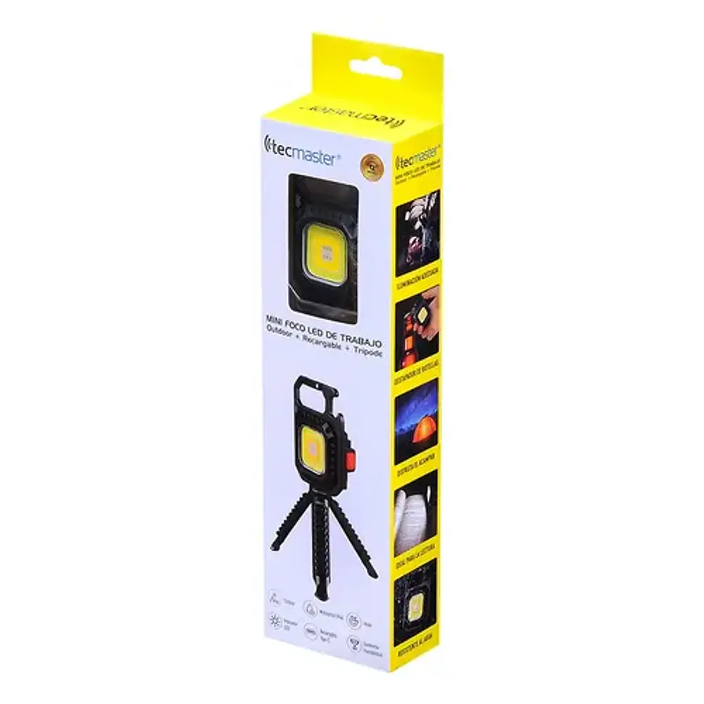 Mini foco LED recargable Tecmaster con trípode