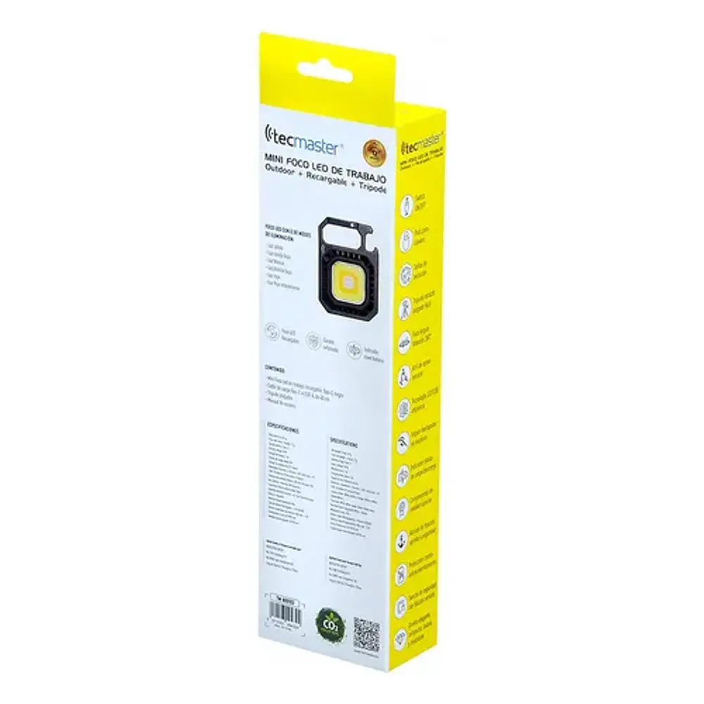 Mini foco LED recargable Tecmaster con trípode