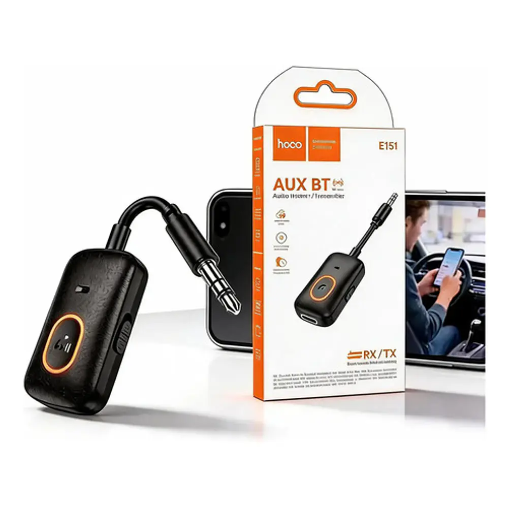 Receptor Y Transmisor De Audio Bluetooth Hoco E151 Negro