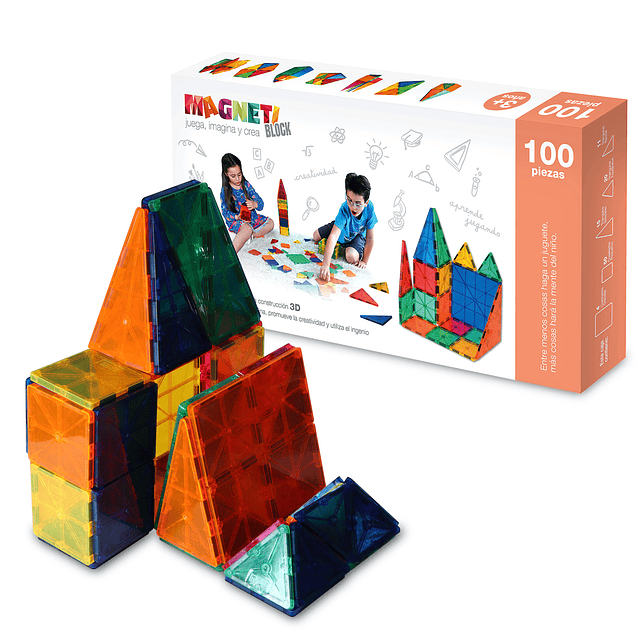 Set de construcción Bloque Magnetico 100 piezas