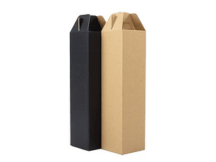 Caja autoarmable con asas, para 1 botella de Vino  9 x 34 x 9 cm