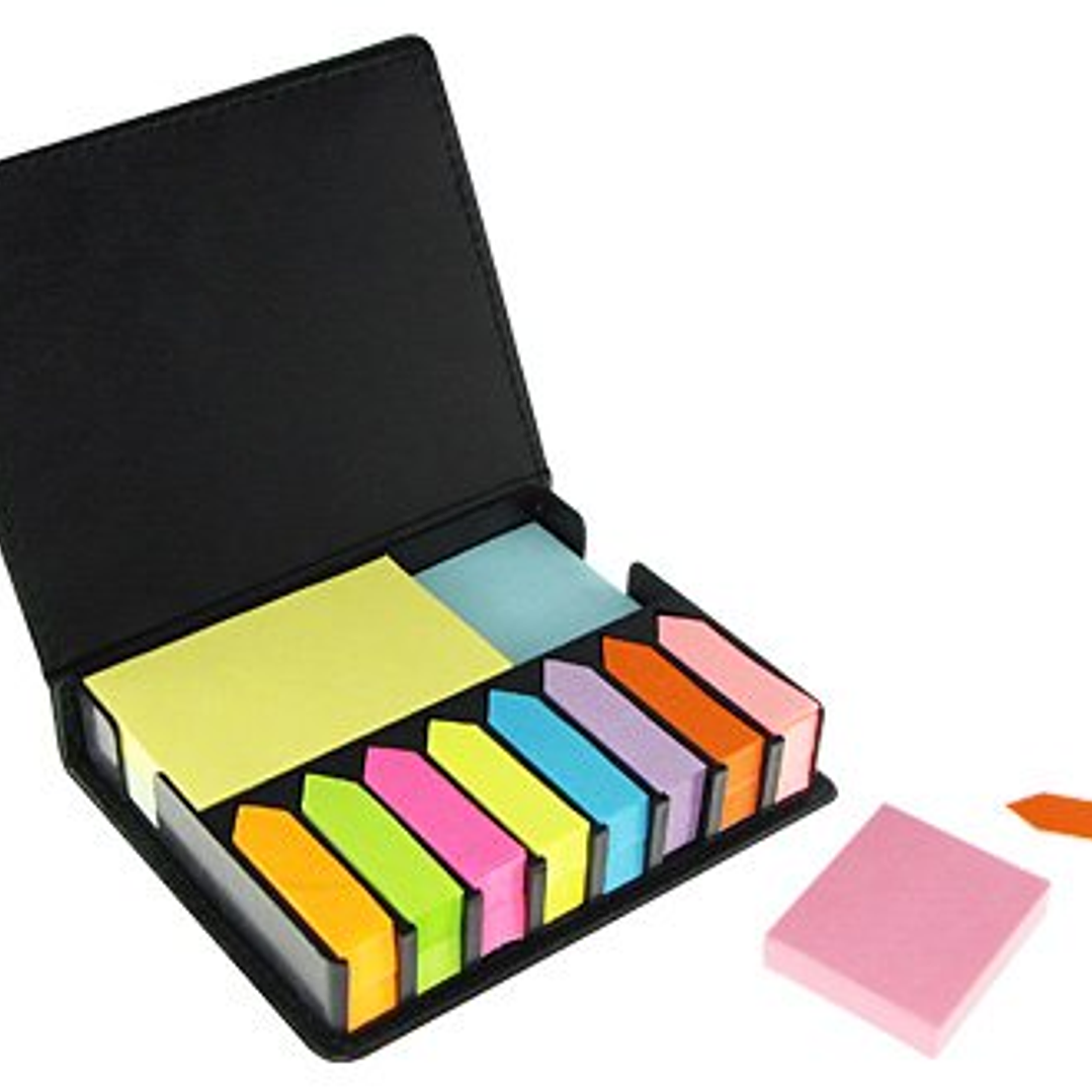 Set de Notas Adhesivas de PU Negro 1
