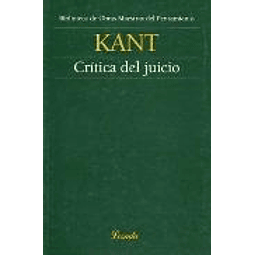 Libro Critica Del Juicio Immanuel Kant Obras Maestras De