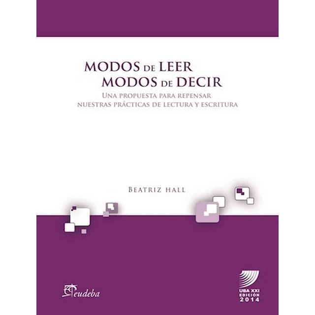 Modos De Leer Modos De Decir Hall Beatriz papel 