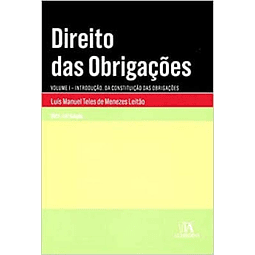 Direito Das Obrigacoes Vol i 2017