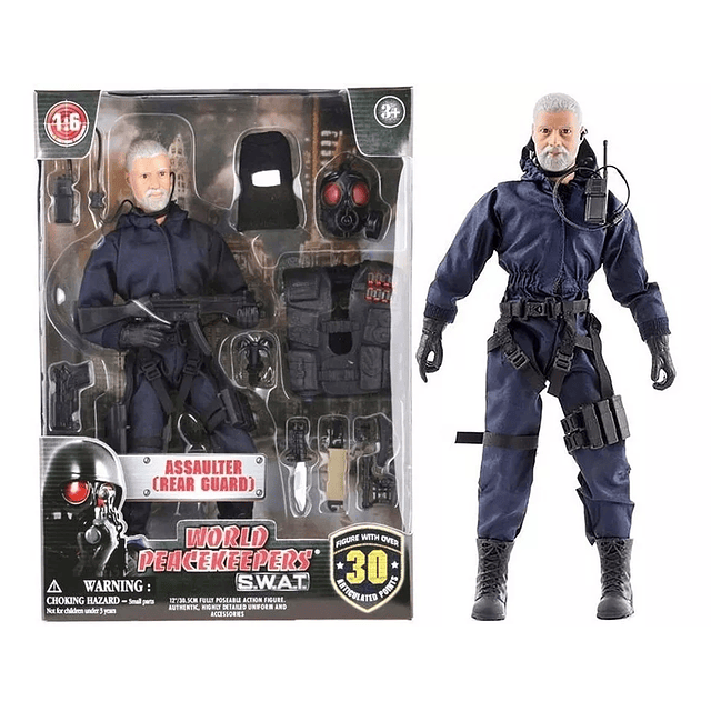 FIGURA SWAT Pick Up Man Politi Action Figur 30cm World Peace