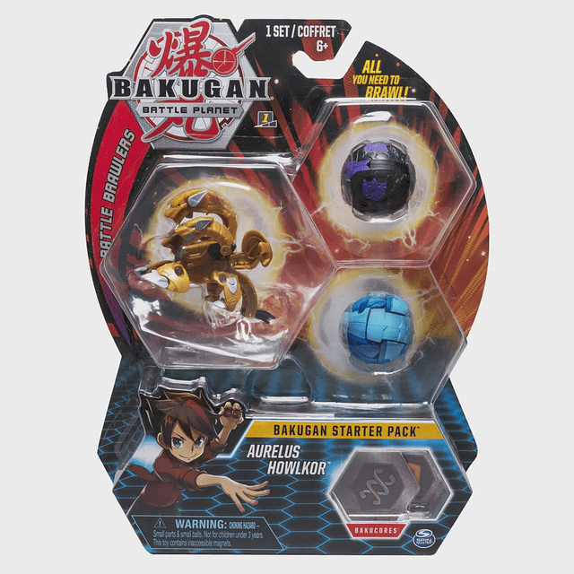 Conjunto de Figuras de Batalla Bakugan 3 Esferas Aurel