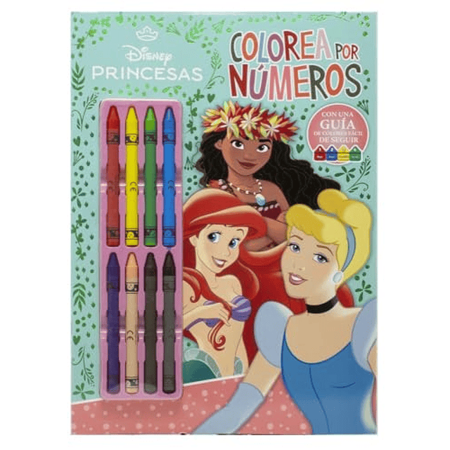Princesas Colorea por números con ceras