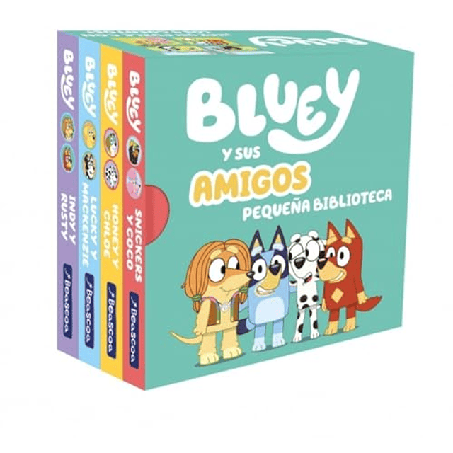 Bluey Libro juguete Bluey y sus amigos Pequeña biblioteca edición en español