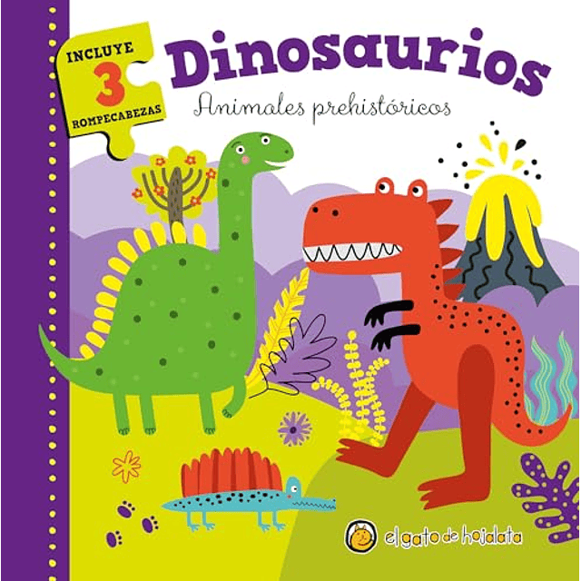 Dinosaurios Animales prehistóricos Libro+3 Puzzle