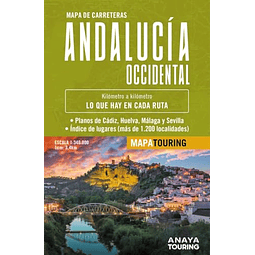 Mapa de carreteras de Andalucía occidental desplegable escala 1 340 000