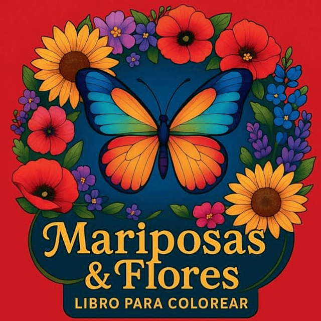MARIPOSAS Y FLORES LIBRO PARA COLOREAR