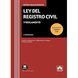 LEY DEL REGISTRO CIVIL Y REGLAMENTO 2025