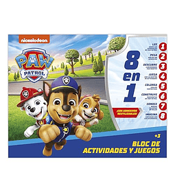 BLOC DE ACTIVIDADES Y JUEGOS 8 EN 1 PATRULLA CANINA