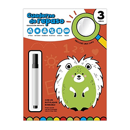 CUADERNO DE REPASO 3 AÑOS CON LUPA Y ROTULADOR BORRABLE