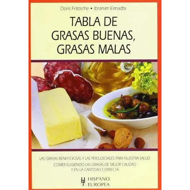 Tabla de grasas buenas, grasas malas
