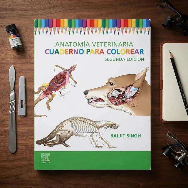 Anatomía veterinaria. Cuaderno para colorear