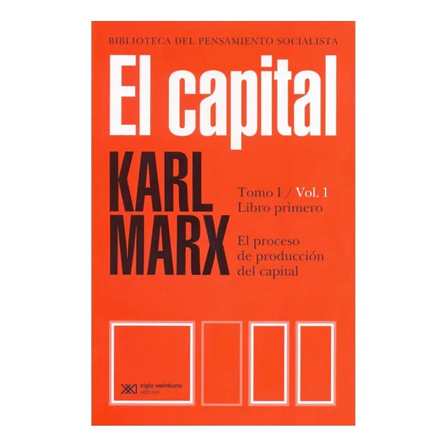 El Capital Tomo I Vol 1 El proceso de producción del capital Libro primero