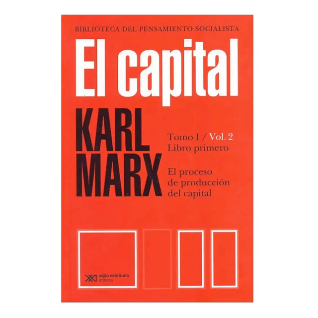 El Capital Tomo I Vol 2 El proceso de produccion del capital Libro Primero