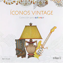 Iconos Vintage. Colección para colorear con lápices de colores