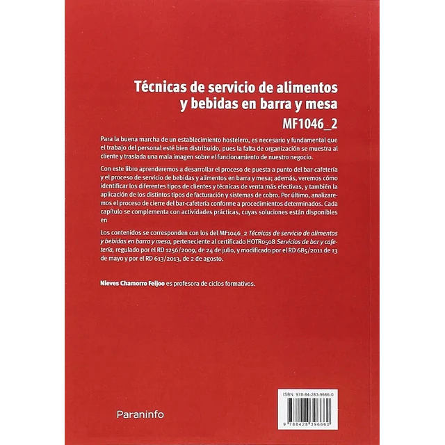 Técnicas de Servicio de Alimentos y Bebidas en Barra y Mesa