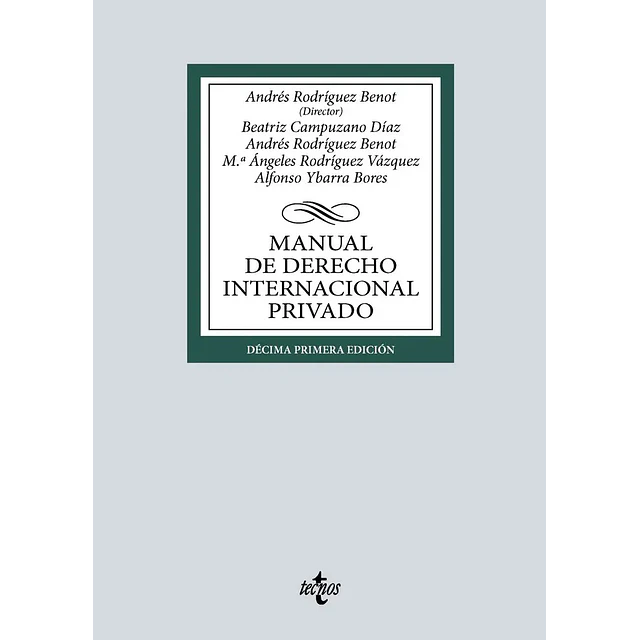 Manual de derecho internacional privado