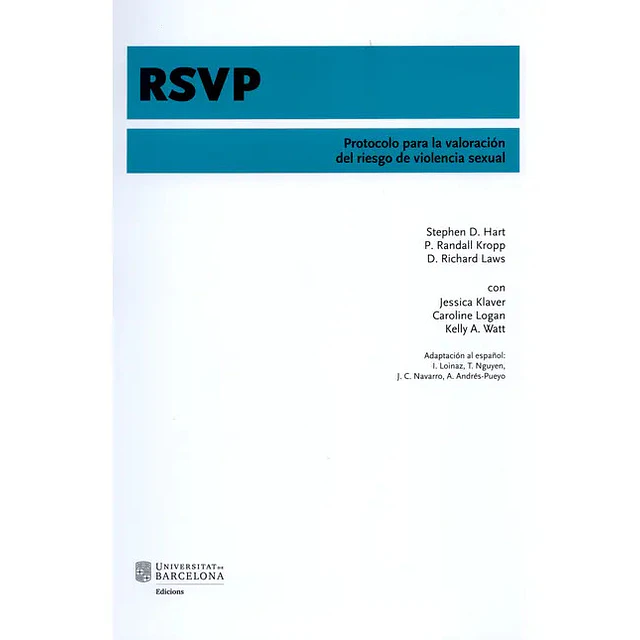 RSVP. Protocolo para la valoración del riesgo de violencia sexual