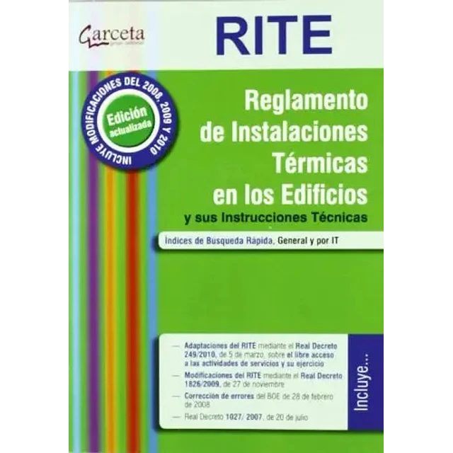 RITE. Reglamento de Instalaciones Térmicas en los Edificios