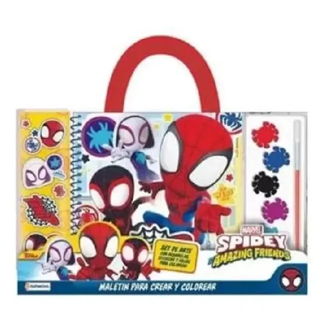 Set de arte con acuarelas, stickeres y hojas para colorear