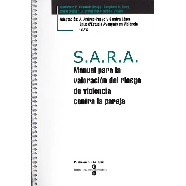 Sara V3 Manual para la valoración del riesgo de violencia contra la pareja