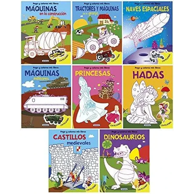 Castillos medievales. Pego y coloreo mis libros