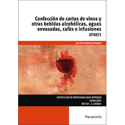 Confección de cartas de vinos y otras bebidas alcohólicas, aguas envasadas, cafés e infusiones