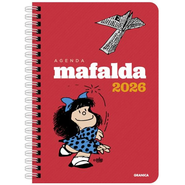 Agenda mafalda 2026. Tapa dura roja