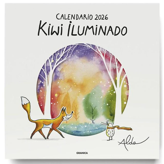 Kiwi iluminado 2026. Calendario pared