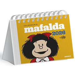 Mafalda 2026 calendario escritorio amarillo
