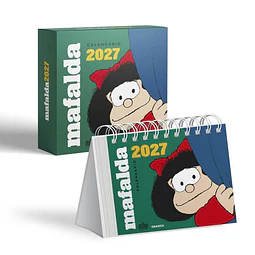 Mafalda 2027 | calendario de escritorio verde con caja