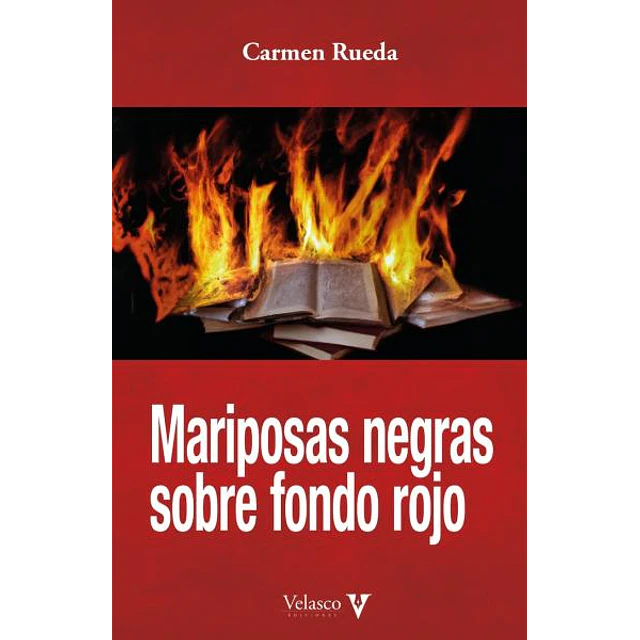 Mariposas negras sobre fondo rojo